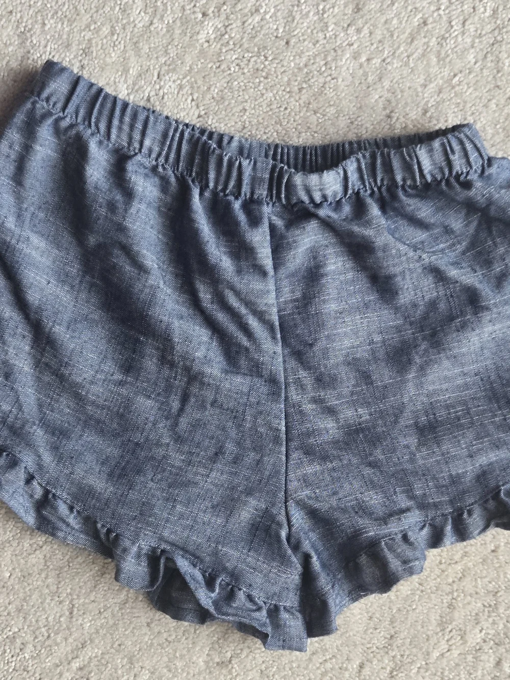 art class Chambray Ruffle-Hem High Waist Shorts - Blue